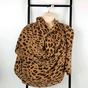 Cochni animal print cashmere big scarf